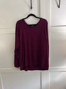 Buffalo David Bitton Women's XXL Cozy Raglan Long Sleeve Top in Burgundy Wine